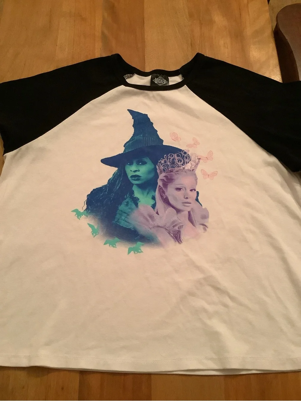 Wicked girls two halves Raglan graphic short sleeve Tee